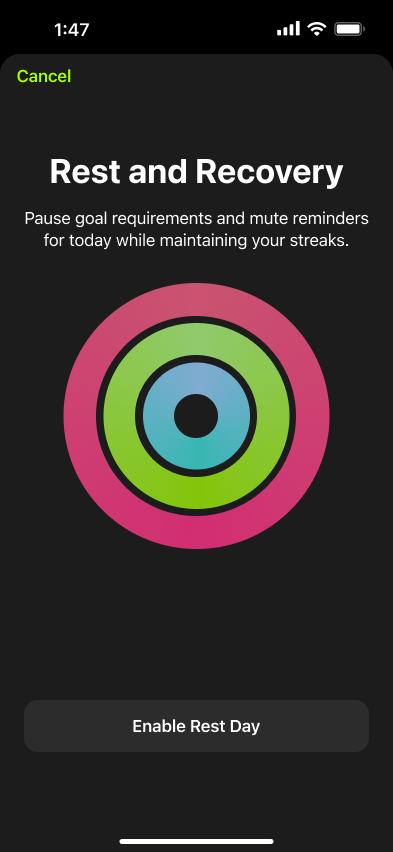 An image of the confirmation screen