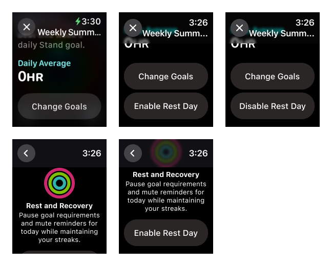 An image of the bottom of the Weekly Summary page on the Apple Watch Fitness application