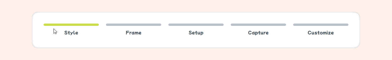 GIF of the progress indicator design.