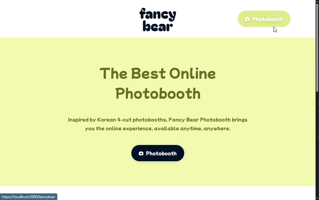 A sped up GIF of the entire photo booth process on larger devices.