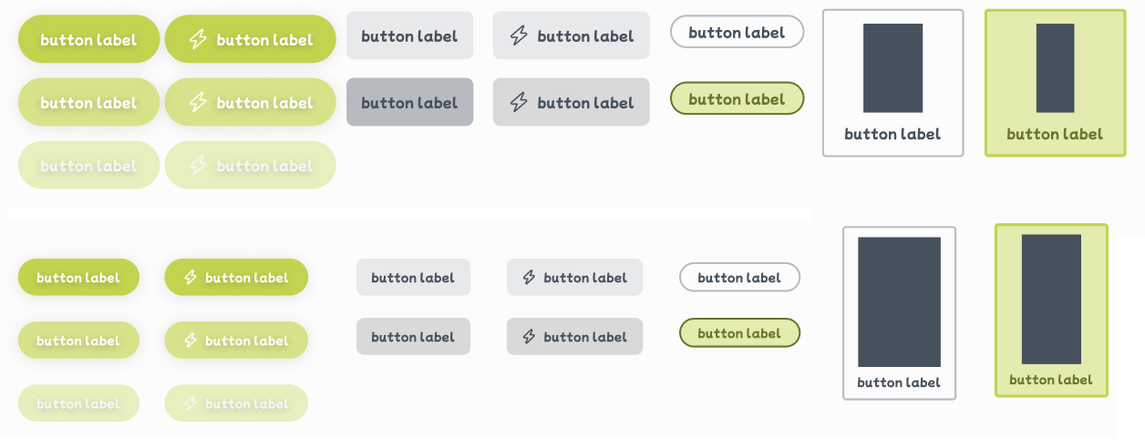 An image of some of the button components I built in Figma.