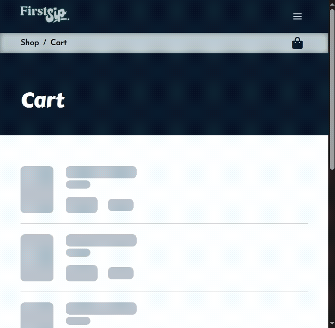 Shopping cart notice of cart items that are no longer available.