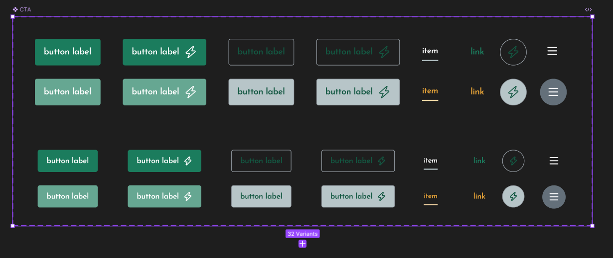 An image of various CTAs I built in Figma.