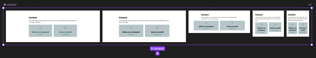 An image of the contact component in Figma.