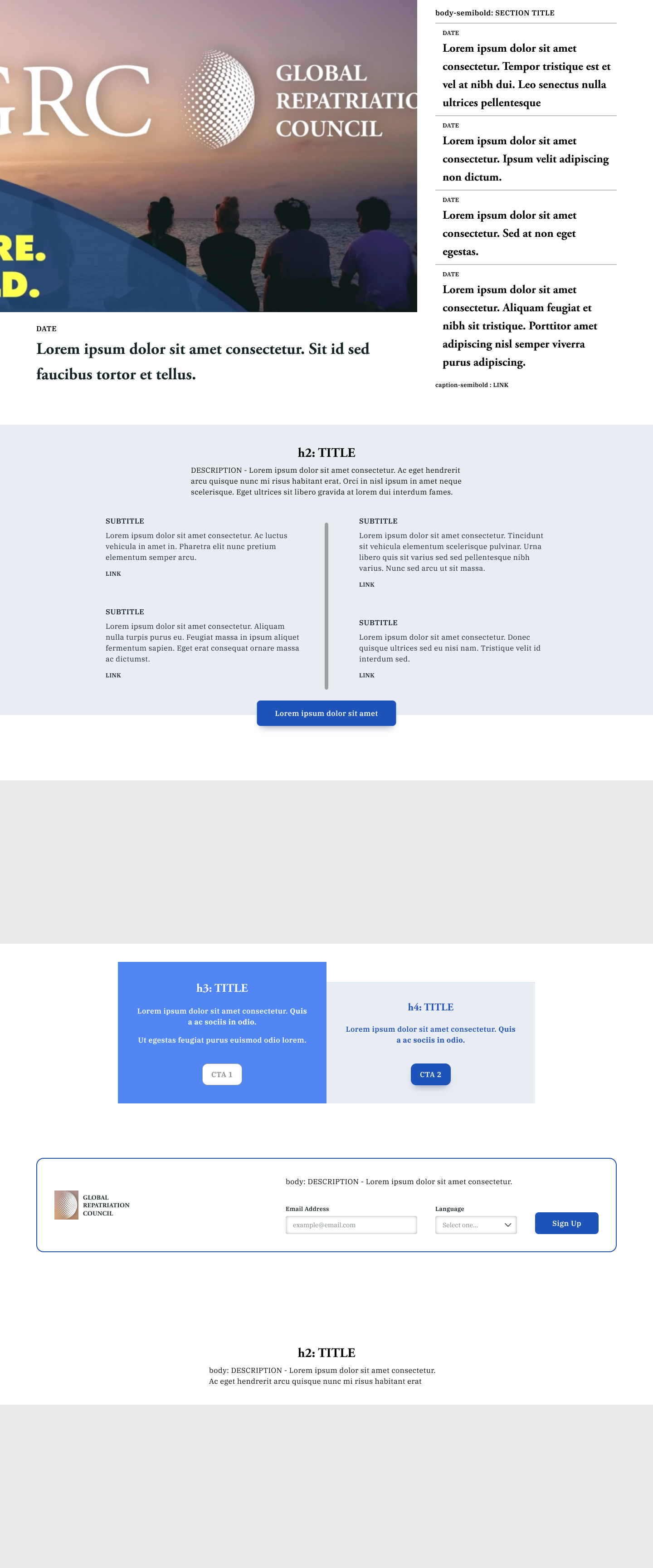 An image of the home page prototype in Figma.